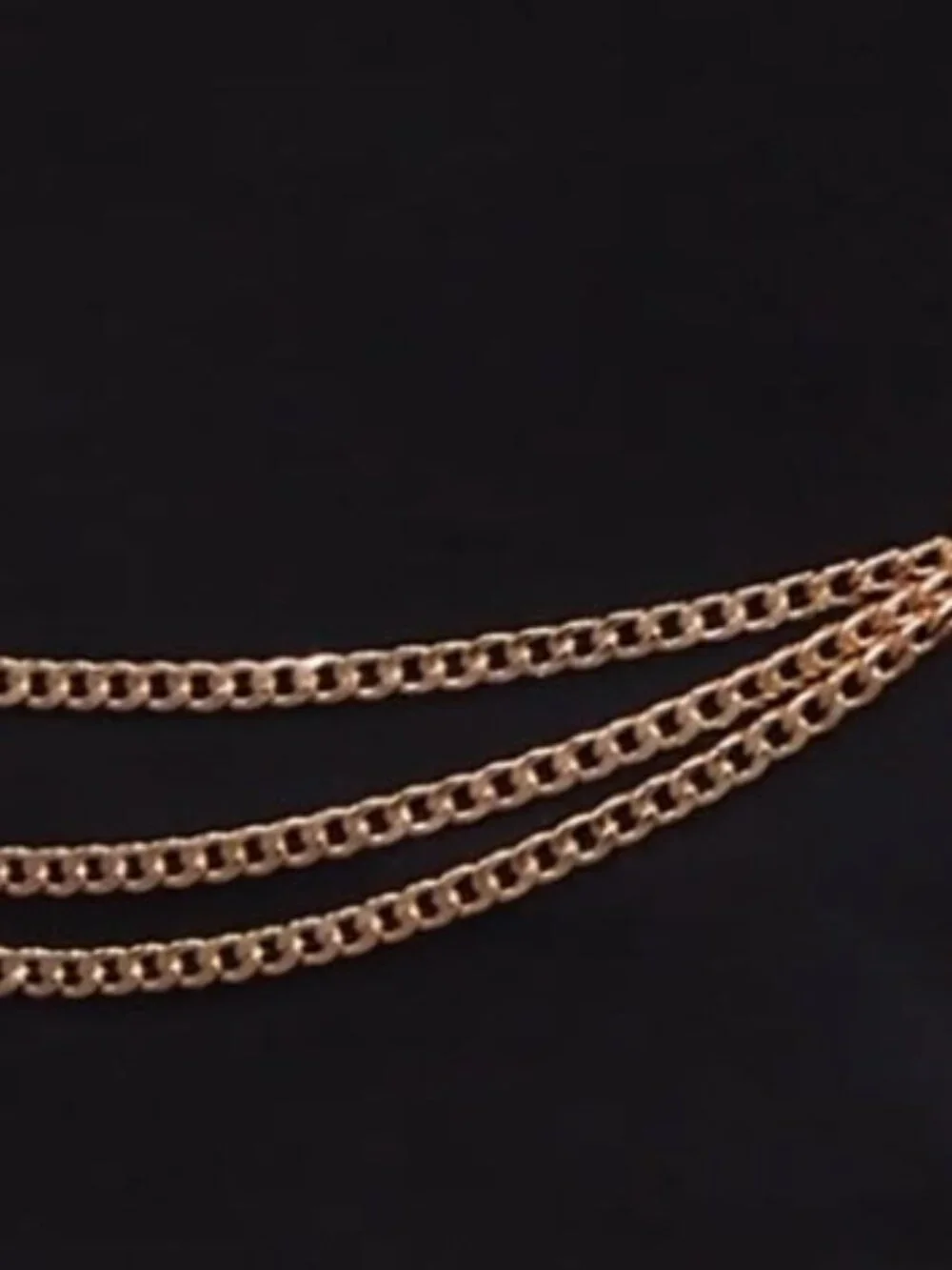 Gold Antthony Triple Row Curblink Chain Belt | Adjustable Statement Belt
